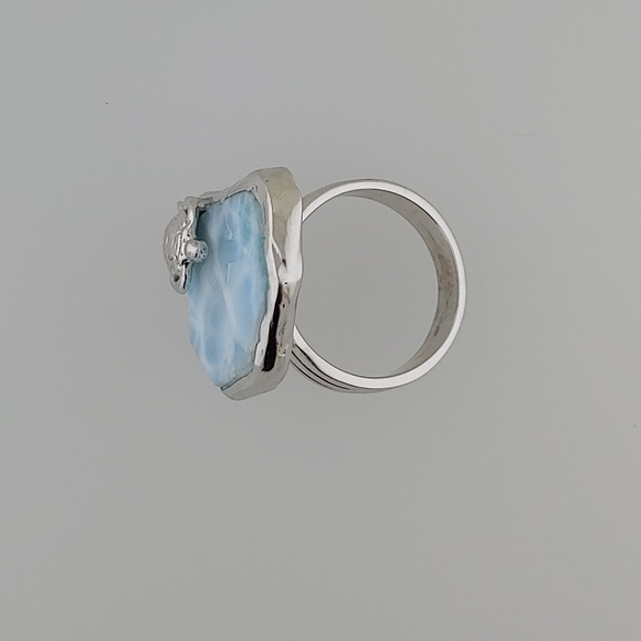 Sterling Silver Larimar One of a Kind Ring - Picture 3 of 4